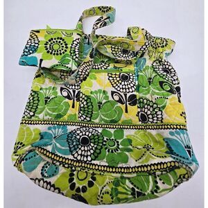 Vera Bradley Limes Up Tote Bag With Coin Pouch Set Floral Pattern Cotton